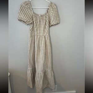 J. Crew Beige Gingham Dress